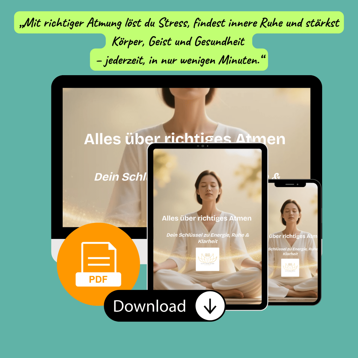 Richtig atmen lernen | Stressabau, Ausdauer, starkes Nervensystem, Gesundheit, Energie | E - Book - Glow - Mindset