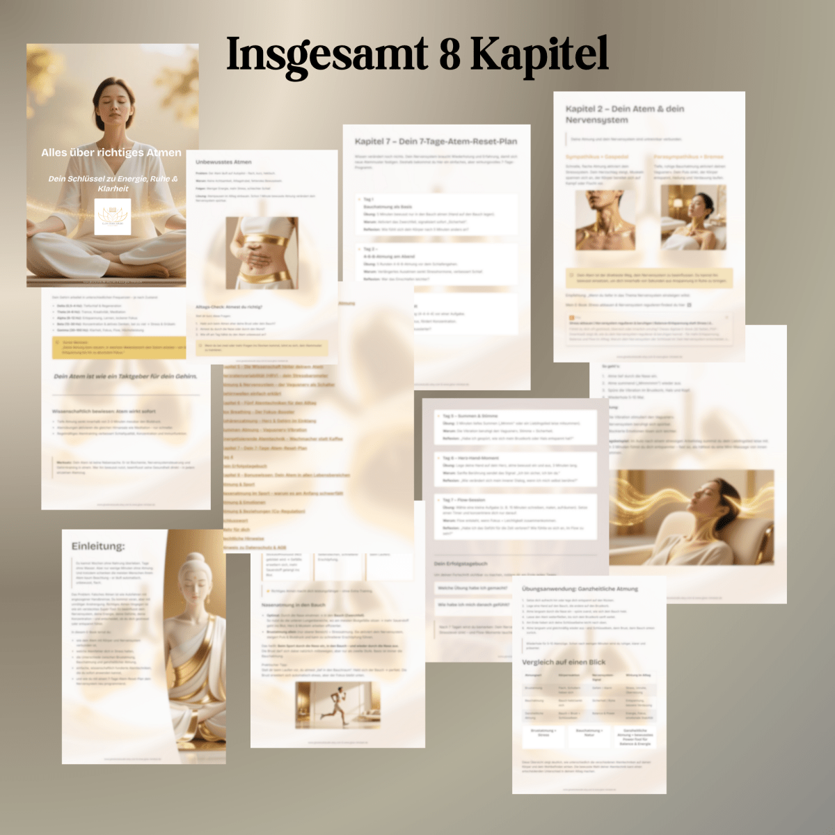 Richtig atmen lernen | Stressabau, Ausdauer, starkes Nervensystem, Gesundheit, Energie | E - Book - Glow - Mindset