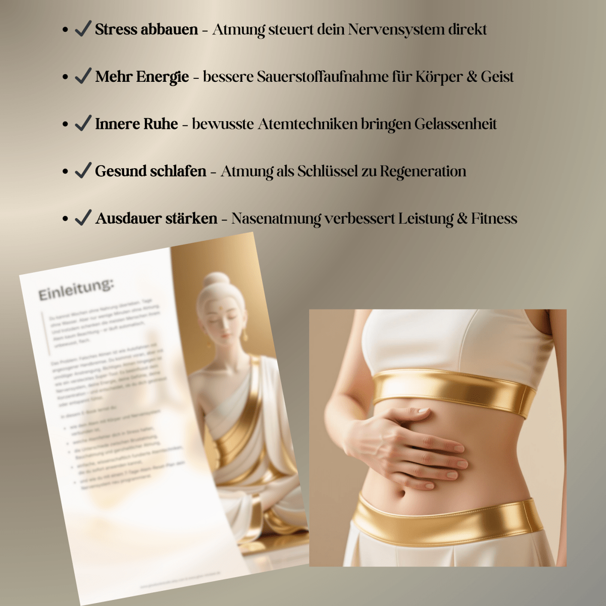 Richtig atmen lernen | Stressabau, Ausdauer, starkes Nervensystem, Gesundheit, Energie | E - Book - Glow - Mindset