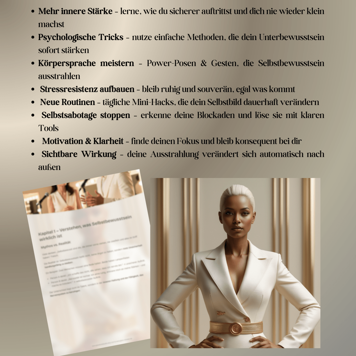 Selbstbewusstsein stärken | 7 Schritte Plan mit Übungen | E - Book - Glow - Mindset