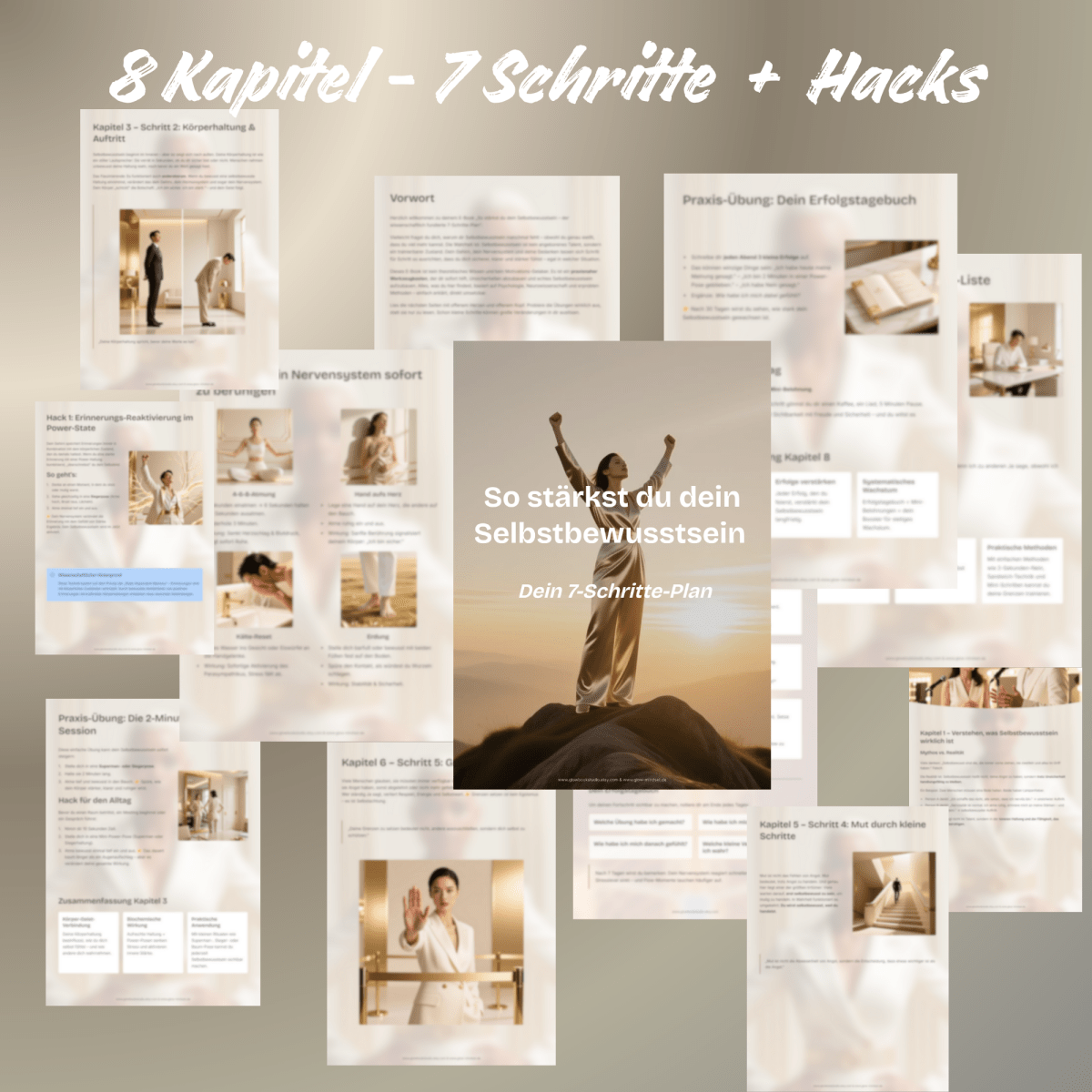 Selbstbewusstsein stärken | 7 Schritte Plan mit Übungen | E - Book - Glow - Mindset